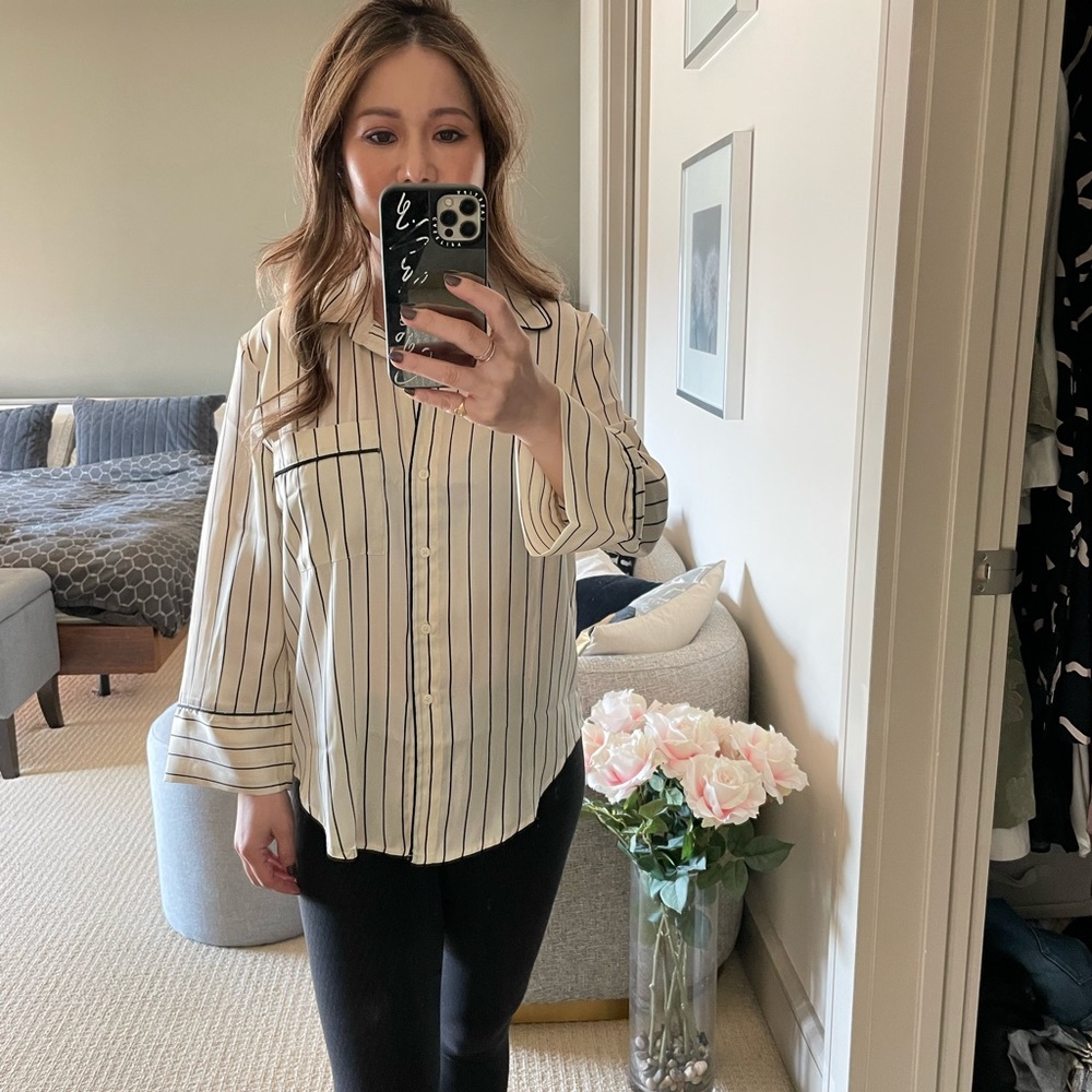 Gap Satin Striped Blouse